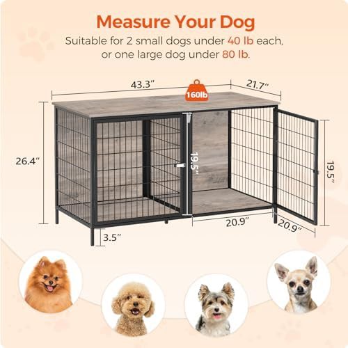 Corner double dog crate furniture bundle 43.3 — photo 5