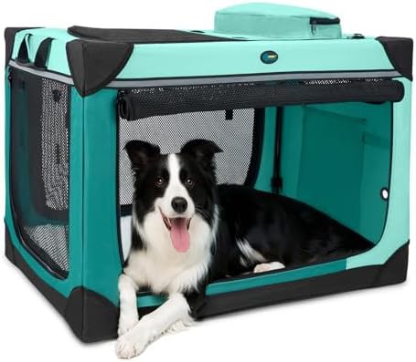 Collapsible Travel Dog Crate in Green
