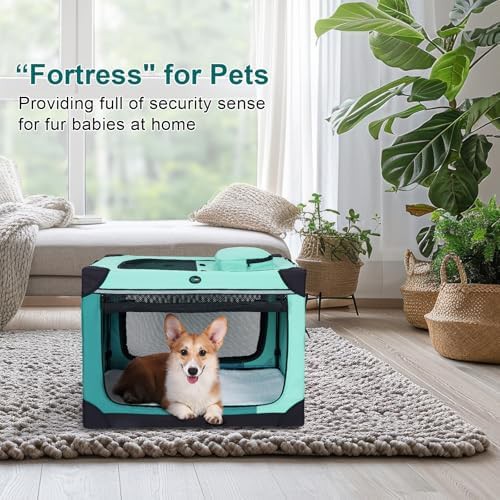 Collapsible Travel Dog Crate in Green — photo 4