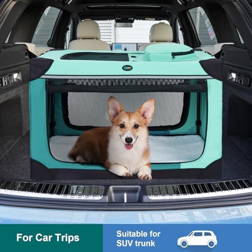 Collapsible Travel Dog Crate in Green — photo 5