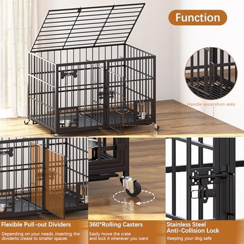 Metal 48 inch indoor two dog crate — photo 3