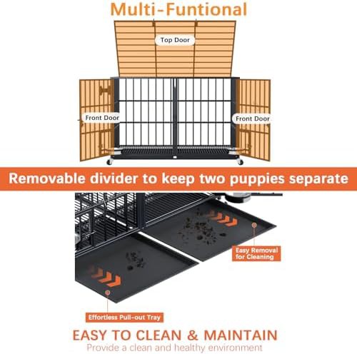 Metal 48 inch indoor two dog crate — photo 4