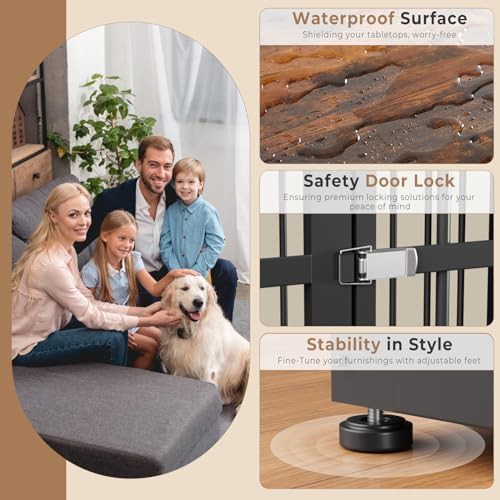 Three door furniture style dog kennel 48 inch — photo 3