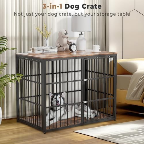 Three door furniture style dog kennel 48 inch — photo 5