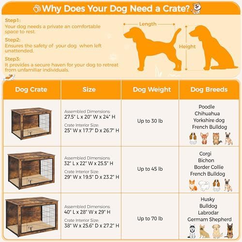 Yaheetech 32 inch wooden dog crate furniture — photo 4
