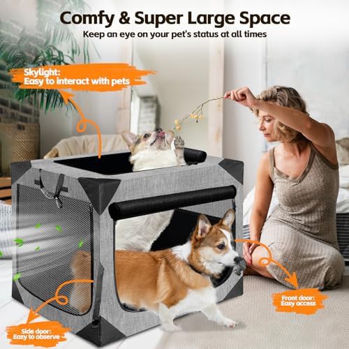 Portable three door soft sided kennel — photo 3