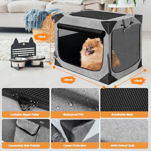 Portable three door soft sided kennel — photo 5