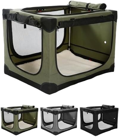 Green 42 inch collapsible soft dog crate