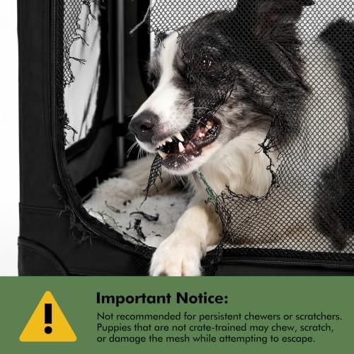 Black large breed mesh soft dog crate — photo 3