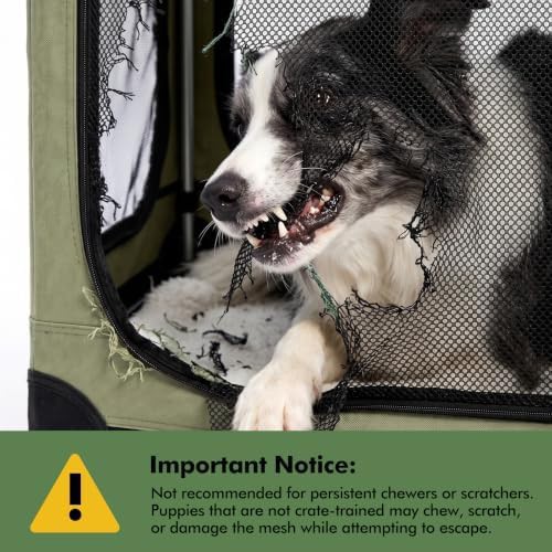Green travel soft sided mesh dog crate — photo 3