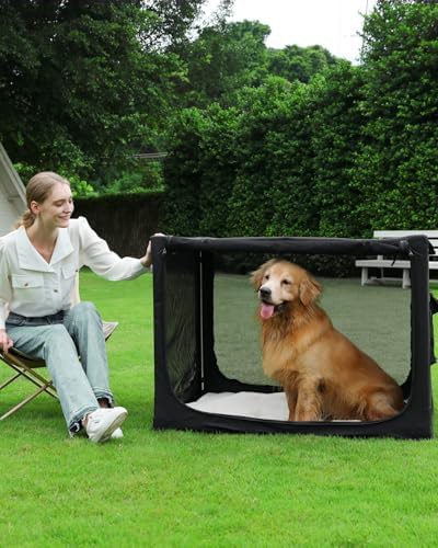 Black 4 door collapsible soft dog crate — photo 4