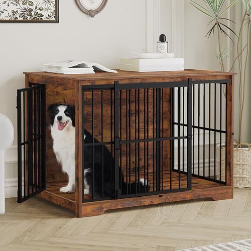 Extra large indoor dog kennel with barn door