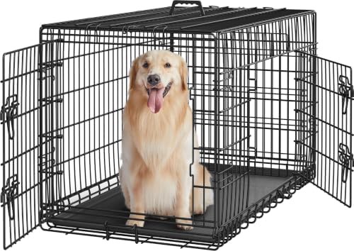 Yaheetech 42 inch double door metal dog kennel