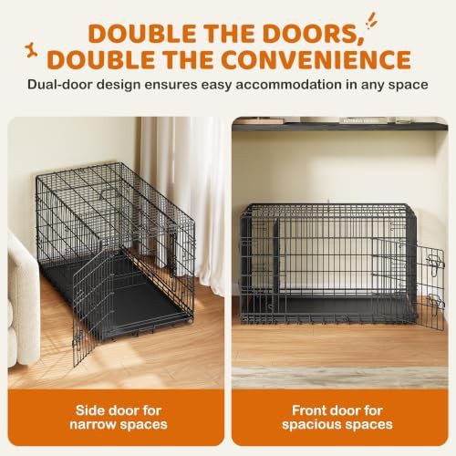 Yaheetech 42 inch double door metal dog kennel — photo 5