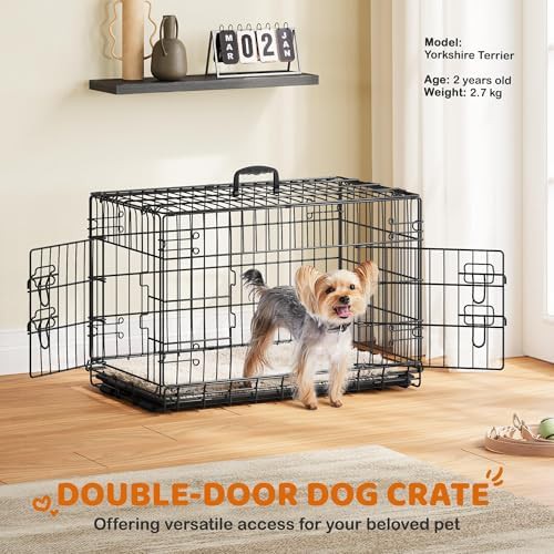 Yaheetech 30 inch double door collapsible metal kennel — photo 4