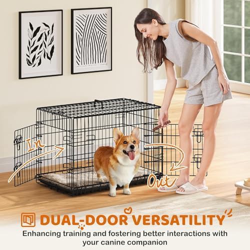 Yaheetech 36 inch double door metal dog crate — photo 3