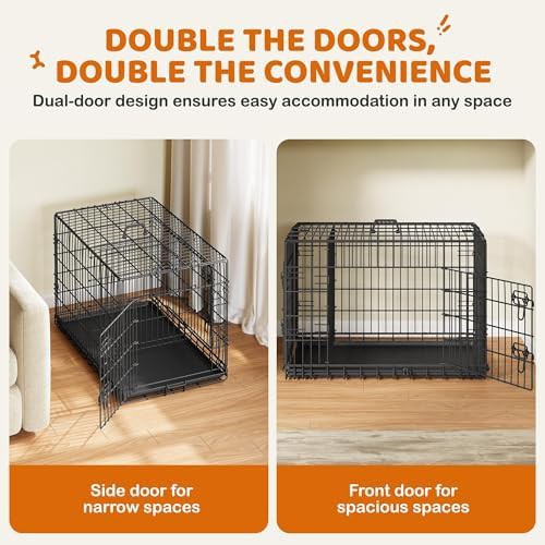 Yaheetech 36 inch double door metal dog crate — photo 4