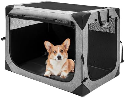 Collapsible soft travel kennel for medium dogs