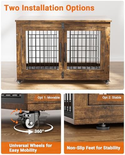 Rustic Brown Furniture Style Dog Crate 38.5 Inch — photo 5