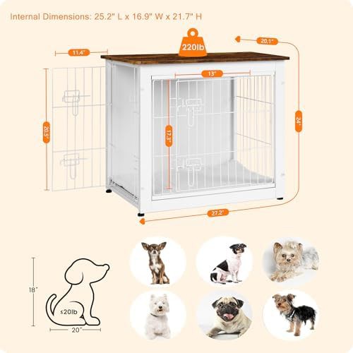 27 inch indoor wooden dog crate table — photo 3