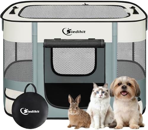 Portable Mesh Puppy Playpen Crate