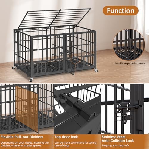48 inch heavy duty dog crate with divider — photo 3