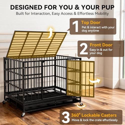 Heavy duty steel dog crate 48 inch — photo 4