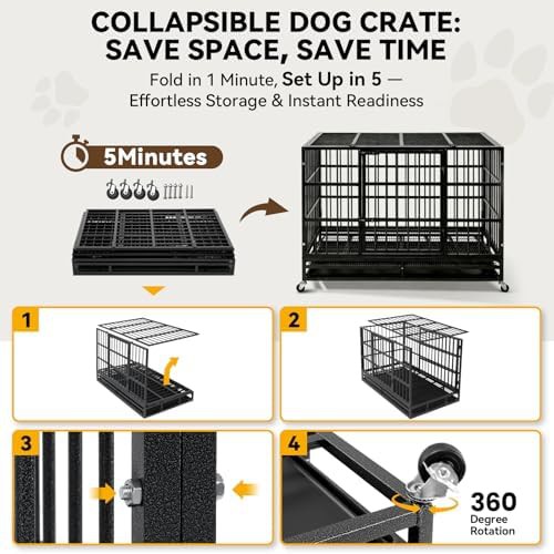 Heavy duty steel dog crate 48 inch — photo 5