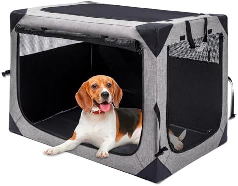 Large foldable soft kennel for outdoor use
