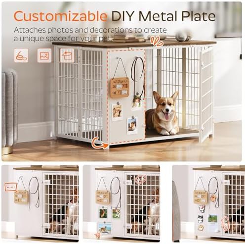 Foldable dog crate with DIY frame and hooks — photo 4