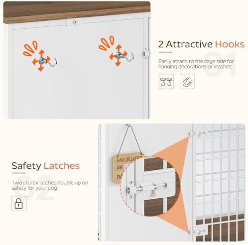 Foldable dog crate with DIY frame and hooks — photo 5