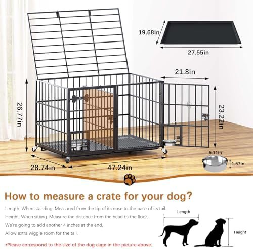 Heavy duty metal dog kennel with divider panel — photo 3