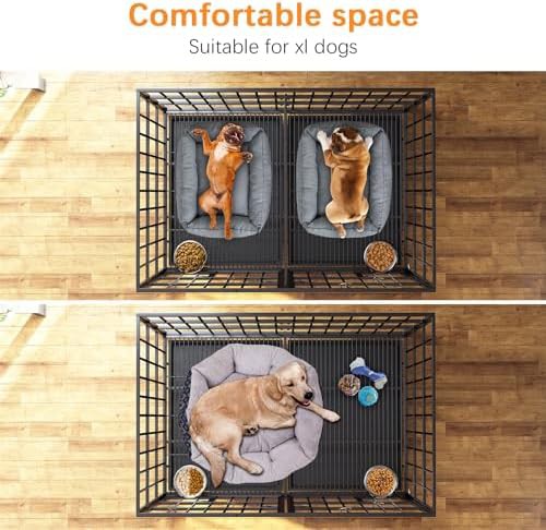 Heavy duty metal dog kennel with divider panel — photo 5