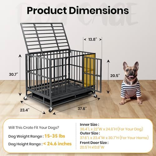 Reinforced baseplate steel dog crate 38 inch — photo 3