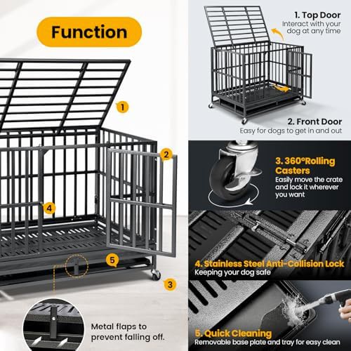 Reinforced baseplate steel dog crate 38 inch — photo 4