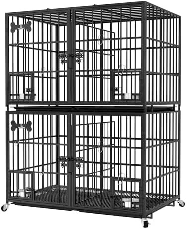 Stackable 42 inch heavy duty four dog kennel