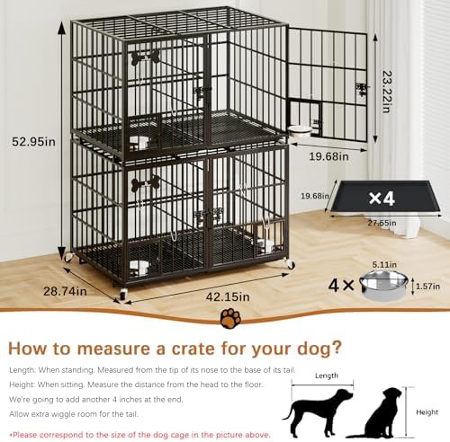 Stackable 42 inch heavy duty four dog kennel — photo 3
