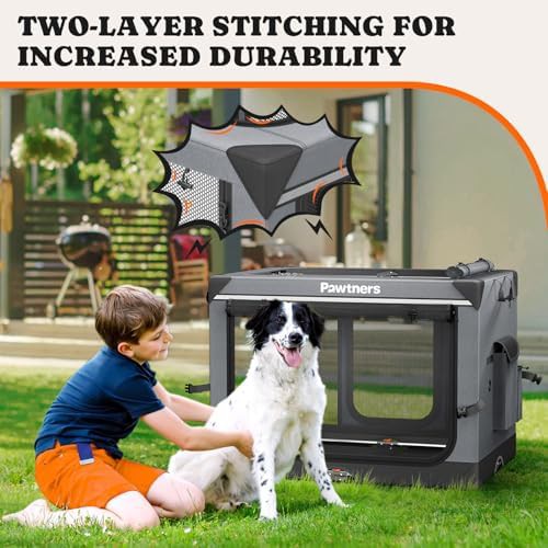 Foldable soft sided travel kennel in grey — photo 5