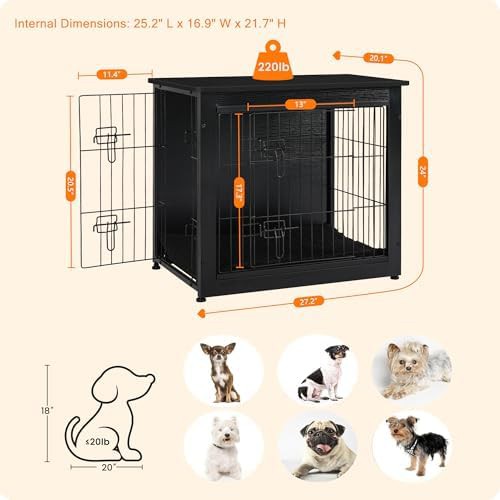 27 inch wood double door dog kennel — photo 3