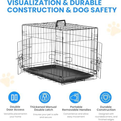 Folding metal wire crate with divider panel — photo 4