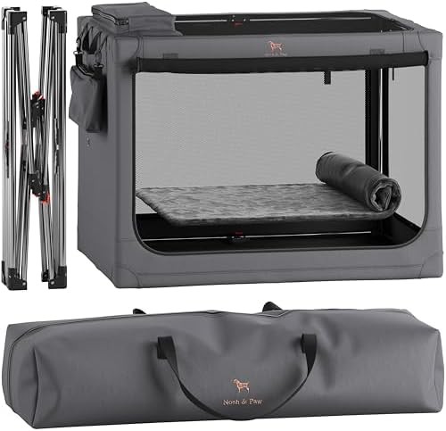 Collapsible Travel Dog Crate with Pet Mat 42 in