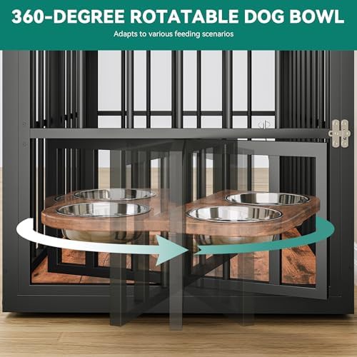 Large furniture style crate with bowls — photo 4