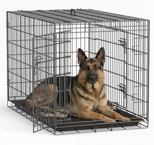 Extra large foldable metal dog cage