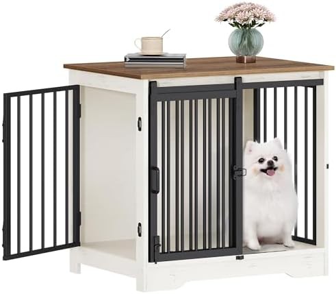 Small Dog Kennel with Sliding Barn Door