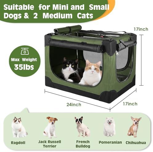Green soft sided portable travel crate — photo 5