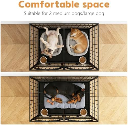Escape-proof metal dog crate cage with divider — photo 3