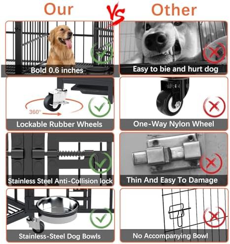 Escape-proof metal dog crate cage with divider — photo 4