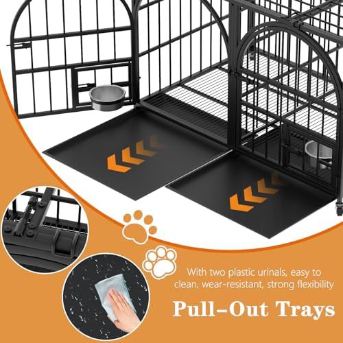 Escape-proof metal dog crate cage with divider — photo 5