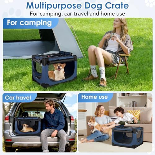 Blue Collapsible Soft Sided Travel Crate — photo 5