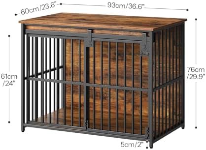 Rustic brown sliding barn door kennel — photo 3